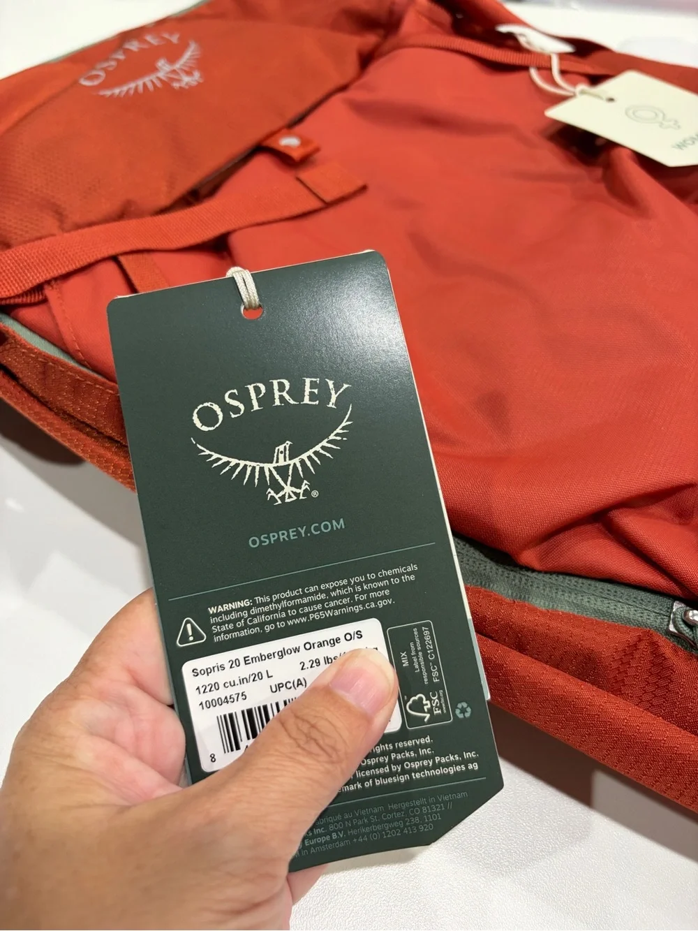 Osprey Women's Sopris 20 L Backpack Emberglow Orange 20L Pack NWT Snow